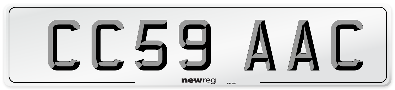 CC59 AAC Number Plate from New Reg